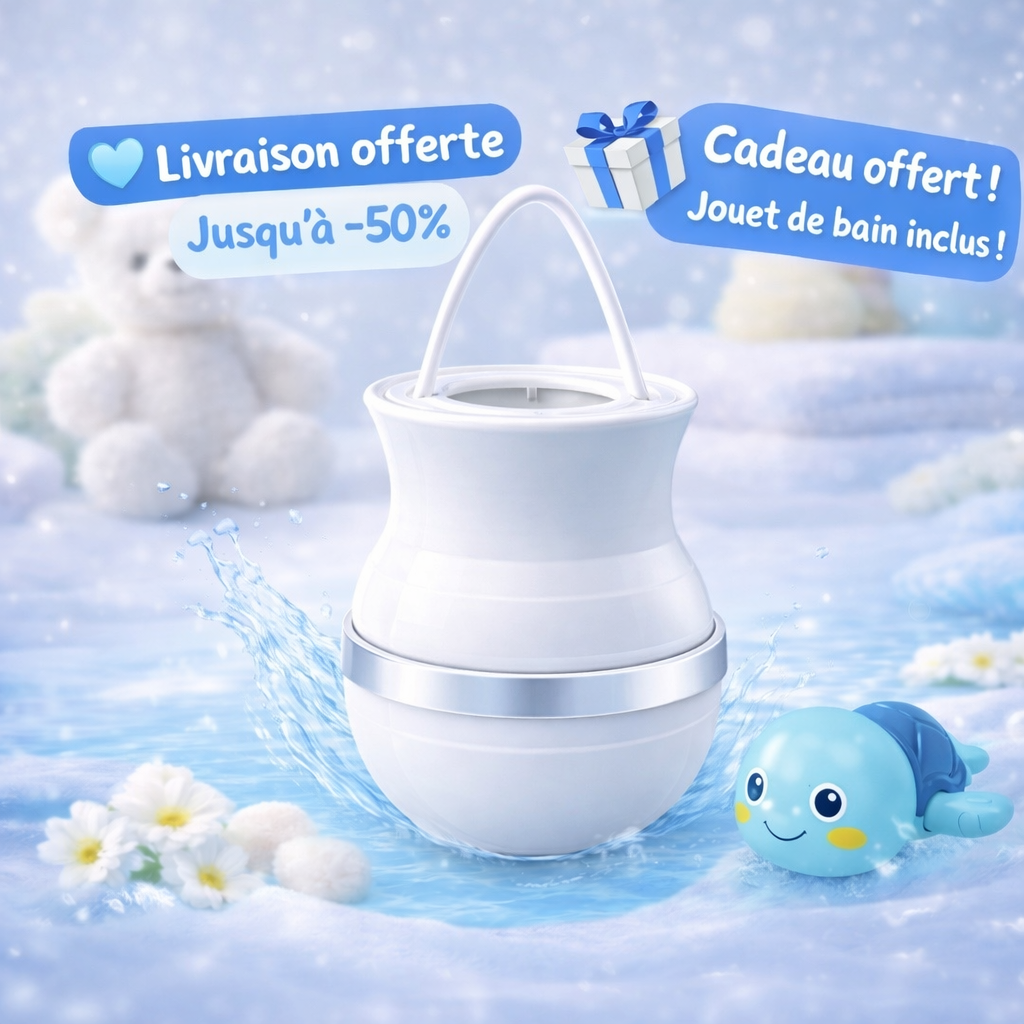 Filtre de bain Wavii Cozy | Une eau pure pour la peau sensible de votre bébé🩵