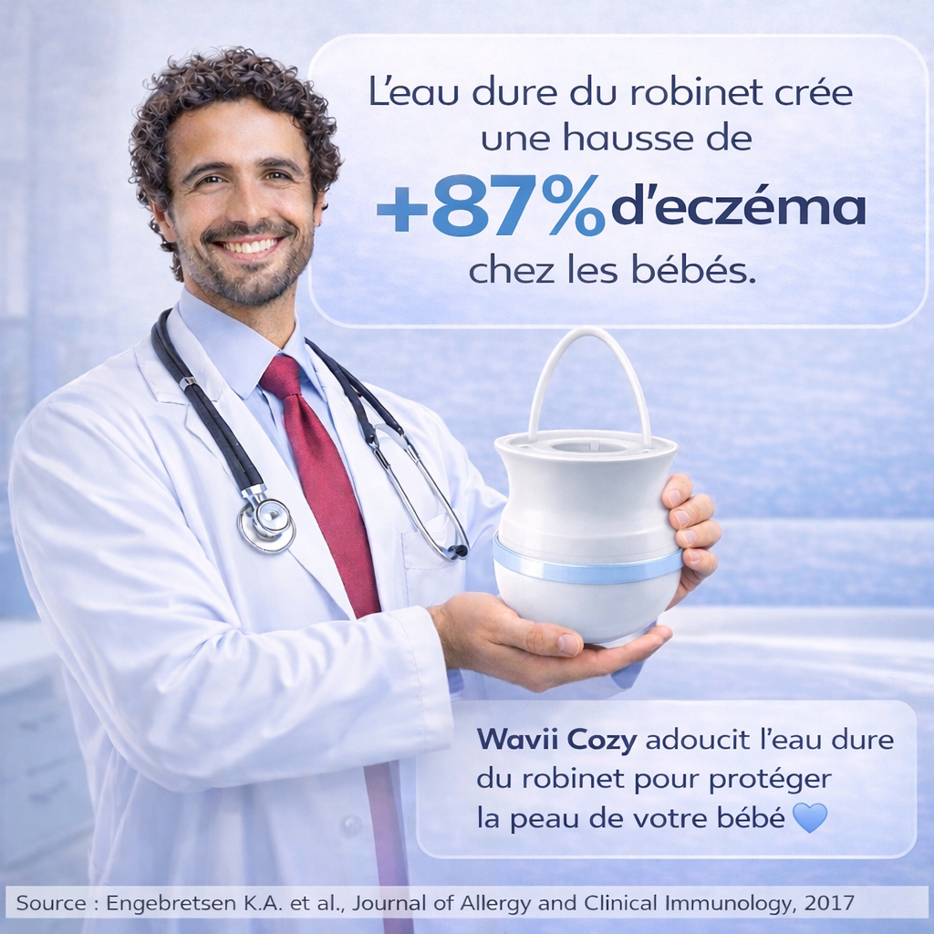 Filtre de bain Wavii Cozy | Une eau pure pour la peau sensible de votre bébé🩵